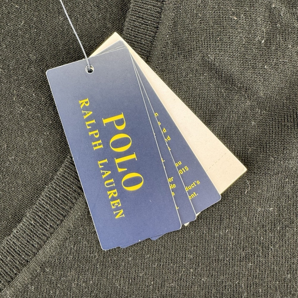 Polo Ralph Lauren Washable Merino Wool V Neck Lightweight Sweater Mens 4xB Black - Picture 6 of 10